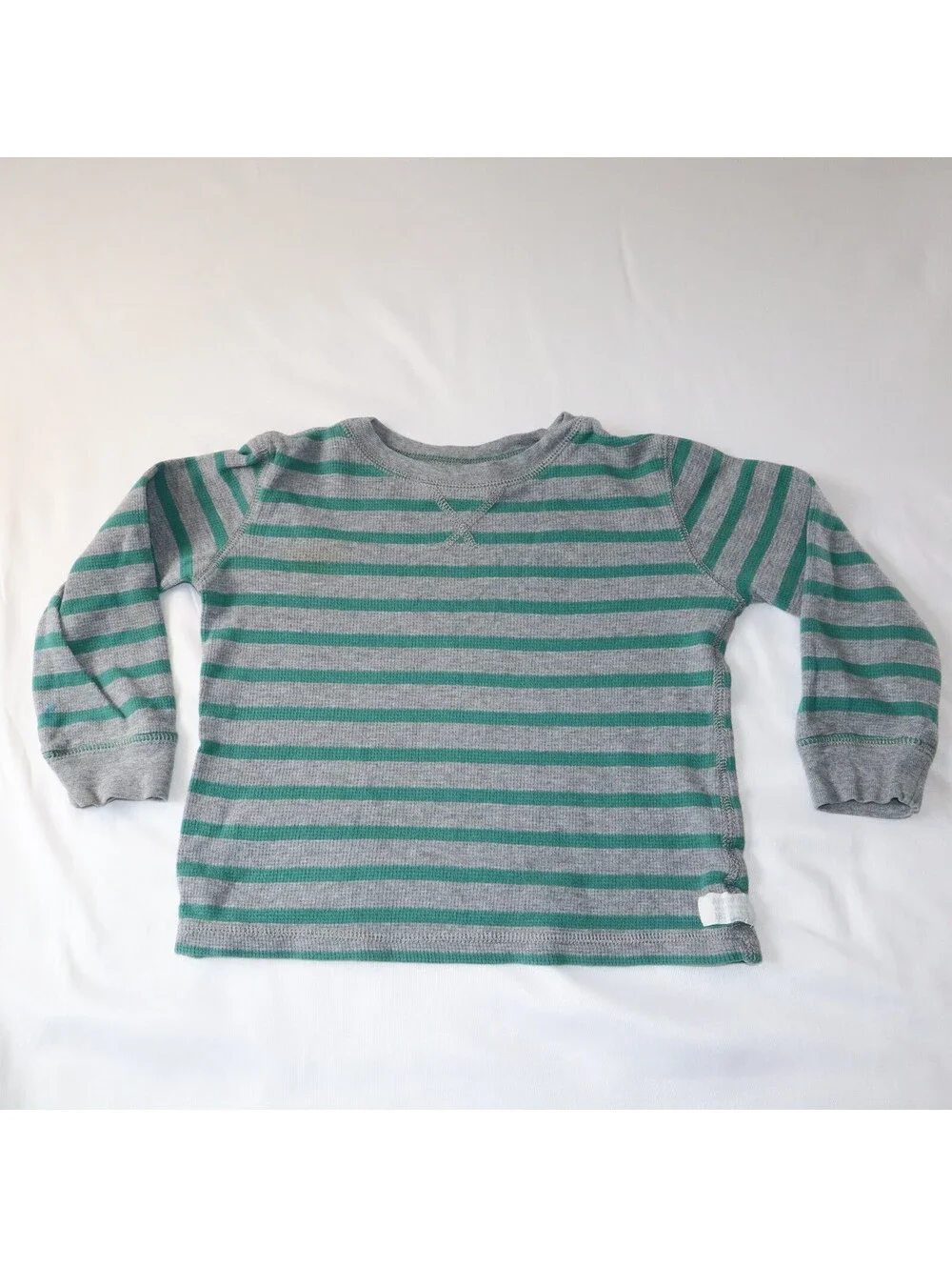 Carter’s & Jumping Beans Boys 3T Long Sleeve Shirts Green Striped 3-Pack